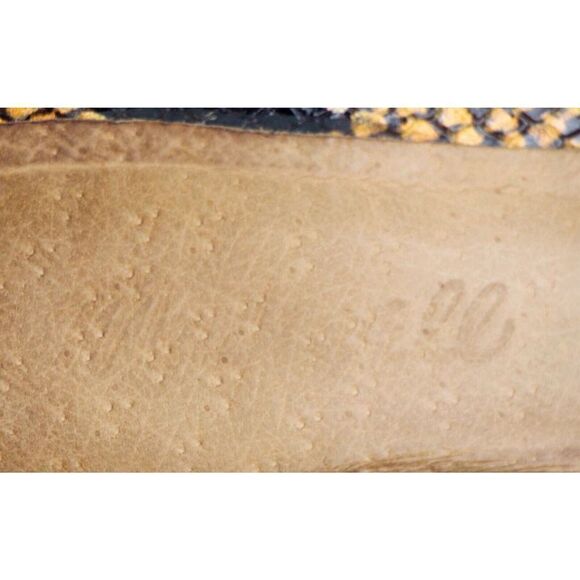 Madewell REMI BROWN PINK GENUINE LEATHER SNAKE EMBOSSED FLAT MULE SHOES SIZE 9 - Picture 8 of 13